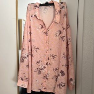 Pink floral dress shirt